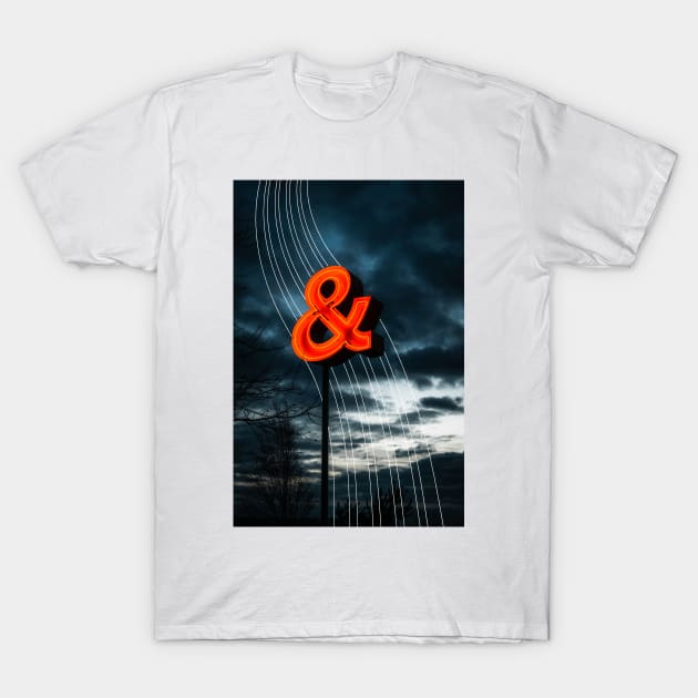 Ampersand Geometric Wave Blue Hour T-Shirt by Robtography